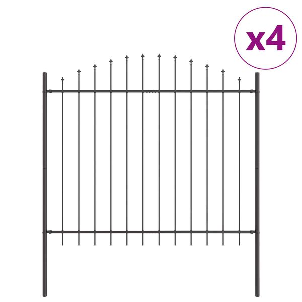 vidaXL Φράκτης Κήπου με Στεφάνι Γκρι 6.8x1.5 μ από Χάλυβα