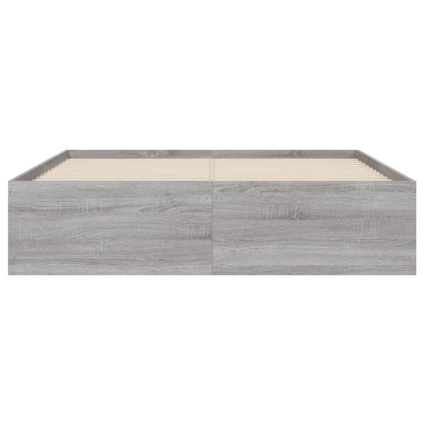 vidaXL Πλαίσιο Κρεβατιού με συρτάρια Γκρι sonoma 120x190εκ. Επεξ. Ξύλο