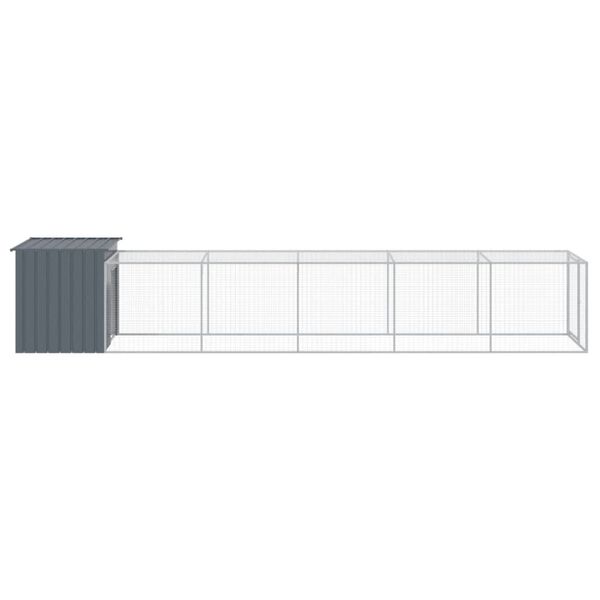 vidaXL Κοτέτσι με Περίβολο Ανθρακί 110x609x110 εκ. Γαλβαν. Χάλυβας