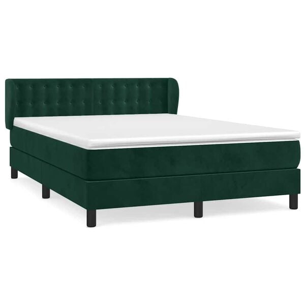 vidaXL &Kappa;&rho;&epsilon;&beta;ά&tau;&iota; Boxspring &mu;&epsilon; &Sigma;&tau;&rho;ώ&mu;&alpha; &Sigma;&kappa;&omicron;ύ&rho;&omicron; &Pi;&rho;ά&sigma;&iota;&nu;&omicron; 140x200&epsilon;&kappa;. &Beta;&epsilon;&lambda;&omicron;ύ&delta;&iota;&nu;&omicron;