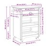vidaXL Καροτσάκι κουζίνας BODO Λευκό και καφέ 67,5x45x80 cm