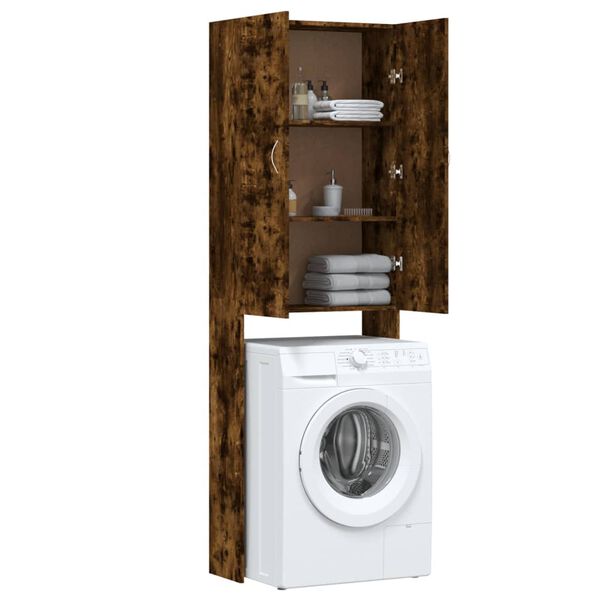 vidaXL Ντουλάπι Πλυντηρίου Καπνιστή Δρυς 64 x 25,5 x 190 εκ.