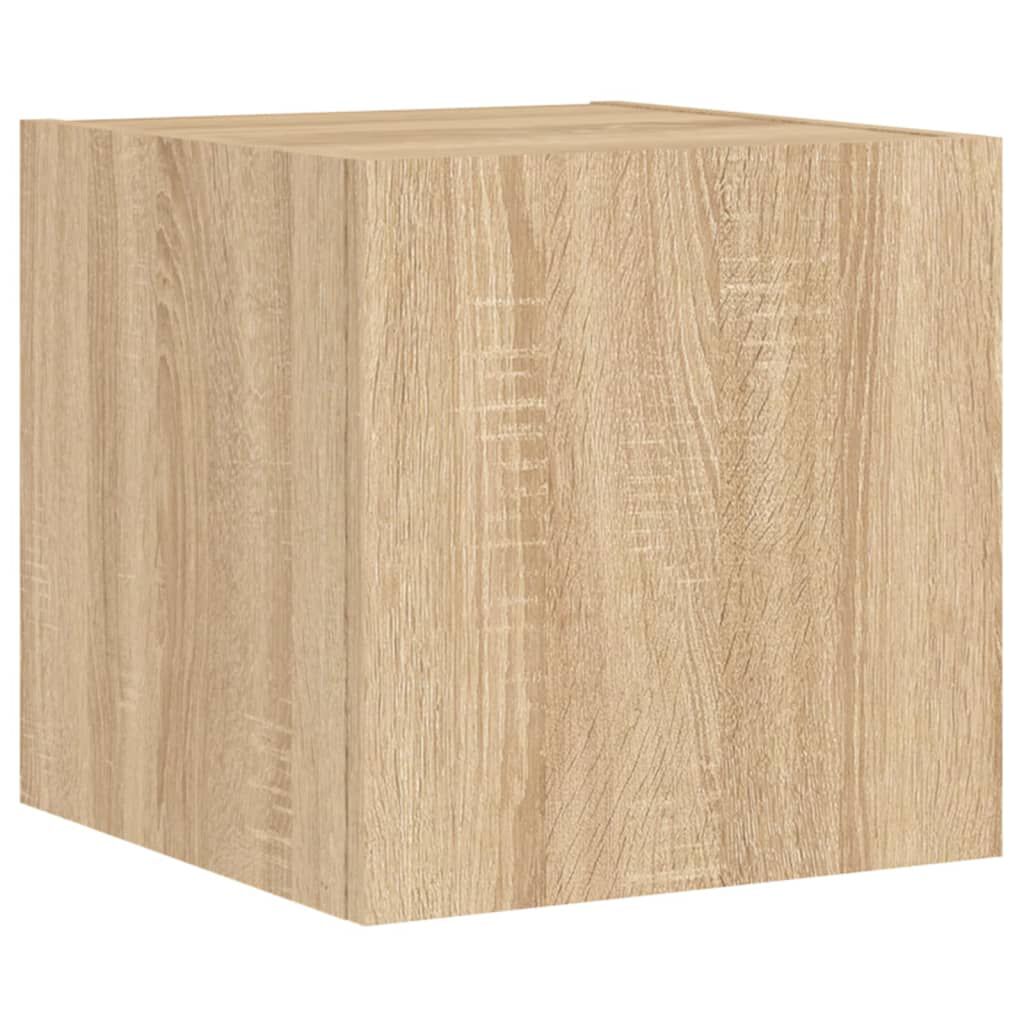 vidaXL Έπιπλα Τοίχου Τηλ. με LED 2 Τεμ. Sonoma Δρυς 30,5x35x30 εκ.
