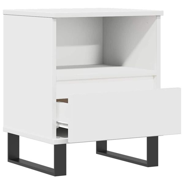 vidaXL Κομοδίνο Λευκό 40 x 35 x 50 εκ. από Επεξεργασμένο Ξύλο
