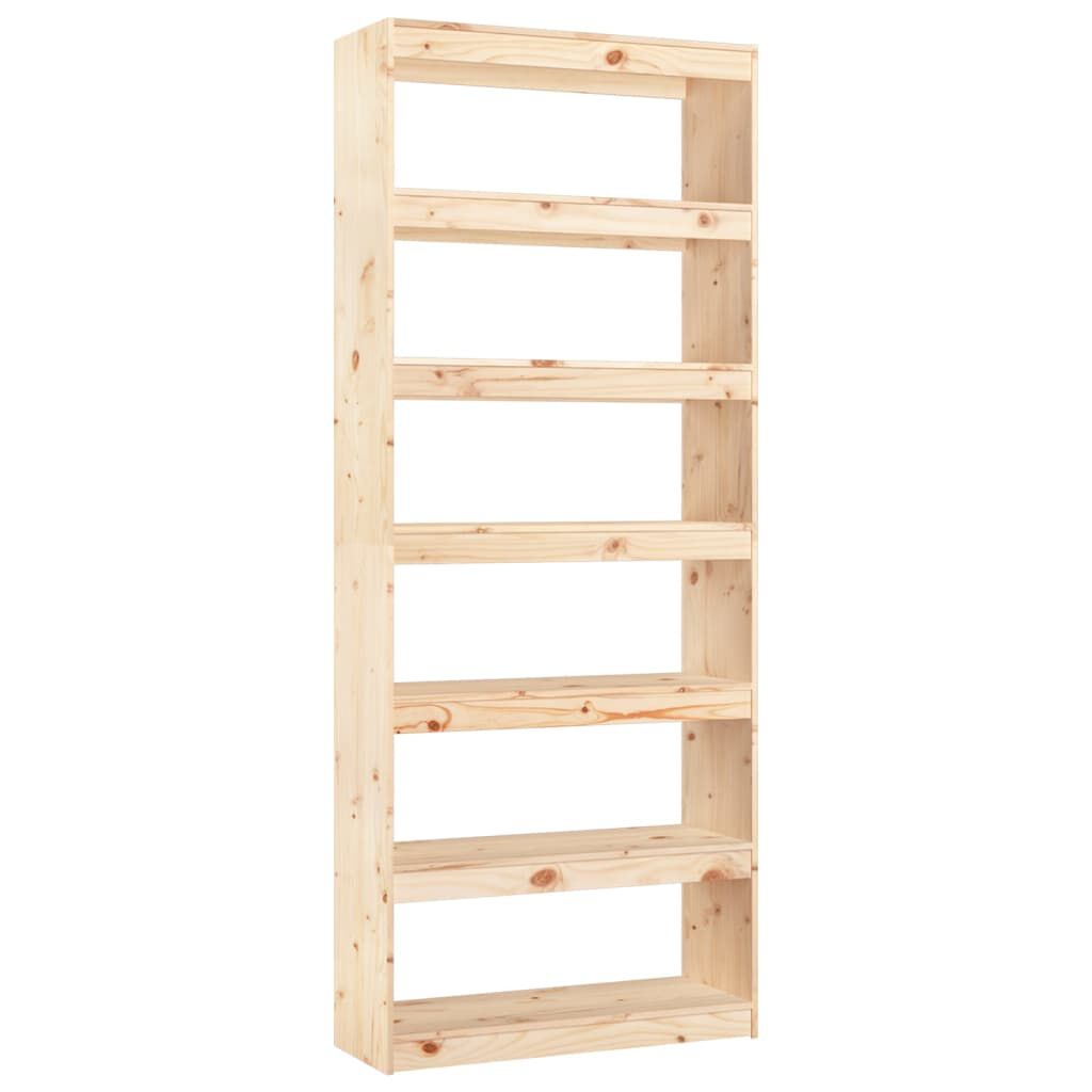 vidaXL Βιβλιοθήκη/Διαχωριστικό Χώρου 80x30x199,5 εκ. Μασίφ Ξύλο Πεύκου