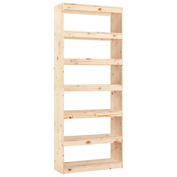 vidaXL Βιβλιοθήκη/Διαχωριστικό Χώρου 80x30x199,5 εκ. Μασίφ Ξύλο Πεύκου