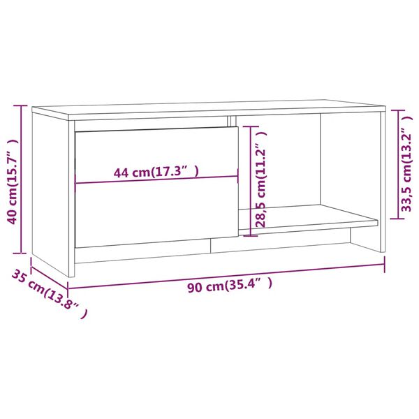 vidaXL Έπιπλο Τηλεόρασης Καπνιστή Δρυς 90x35x40 εκ. Επεξ. Ξύλο