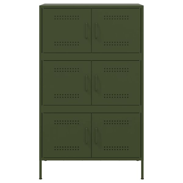 vidaXL Ντουλάπι Πράσινο Λαδί 68x39x113 εκ. από Ατσάλι