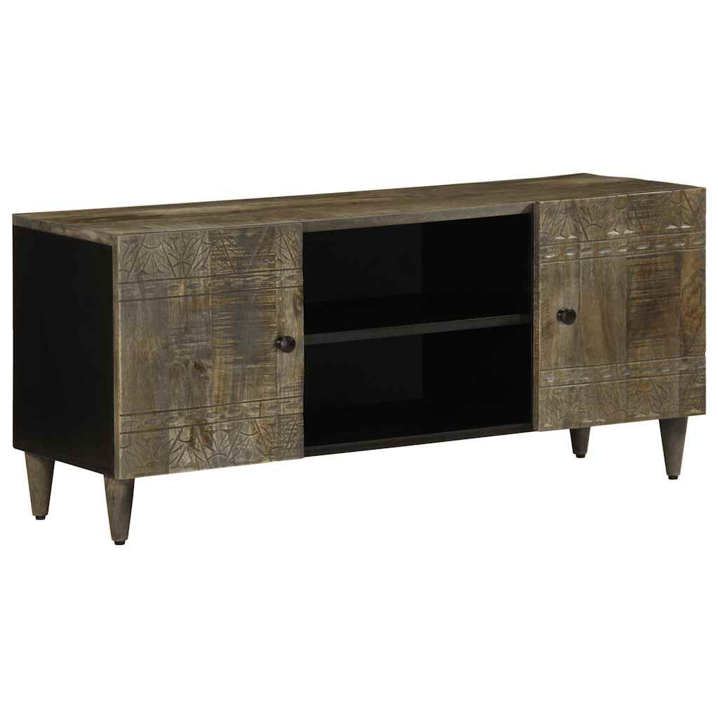 ντουλάπι τηλεόρασης vidaXL ανοιχτό γκρι 105x33,5x46cm μασίφ ξύλο Mango