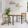 vidaXL Σέτ φαγητού για κήπο 3 pcs Μαύρο 90 x 90 x 75 cm
