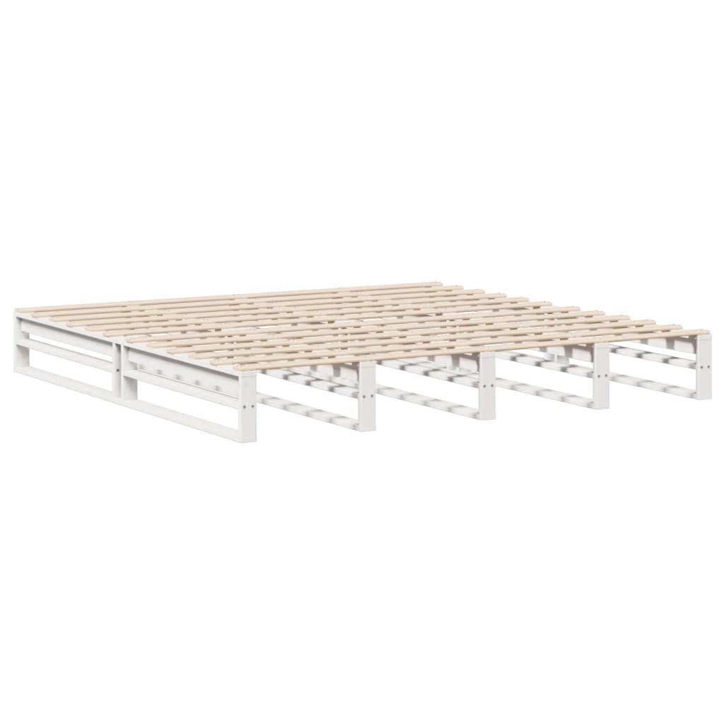 vidaXL Κρεβάτι Βιβλιοθήκη Χωρίς Στρώμα Λευκό 180x200 εκ Μασίφ Ξύλο