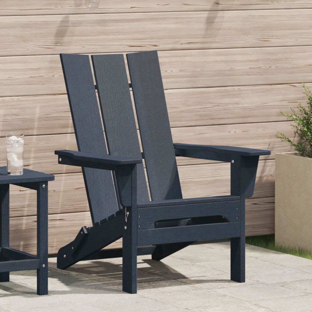 vidaXL Folding Adirondack Chair Ναυτικό Μπλε 74.5x80.5x90 εκ. HDPE