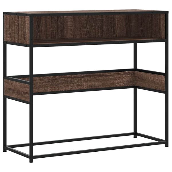 vidaXL Τραπέζι Κονσόλα Καφέ Δρυς 90x35x80 εκ. Επεξεργασμένο Ξύλο