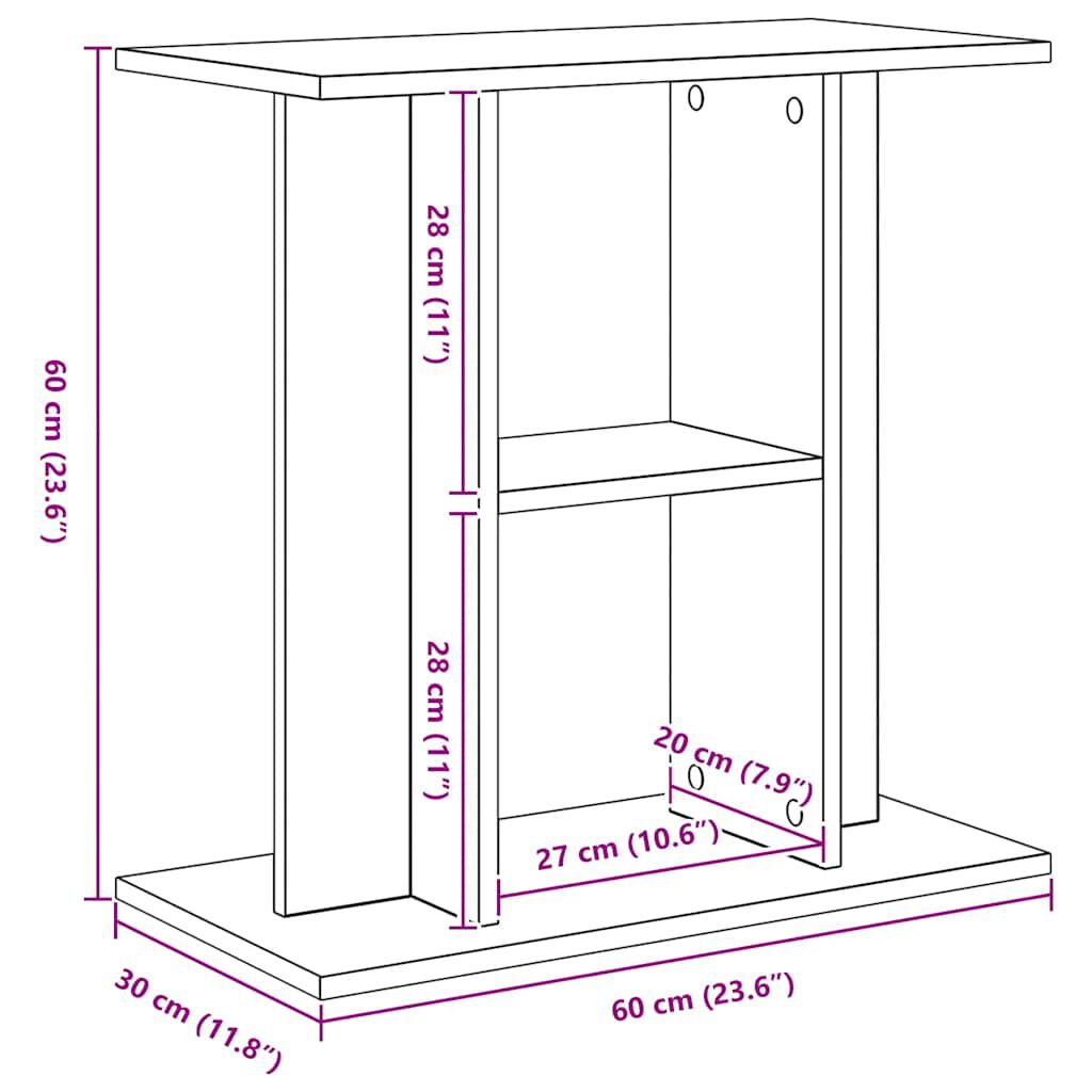 vidaXL Βάση Ενυδρείου Μαύρη Δρυς 60x30x60 εκ. από Επεξεργασμένο Ξύλο