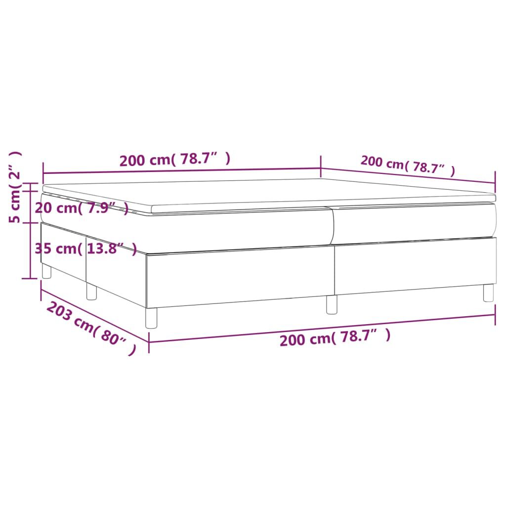 vidaXL Κρεβάτι Boxspring με Στρώμα Μαύρο 200x200 εκ. Βελούδινο