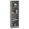 vidaXL Βιβλιοθήκη με 4 Ράφια Γκρι Sonoma 40x24x143 εκ. Επεξεργ. Ξύλο