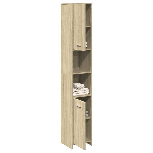 vidaXL Στήλη Μπάνιου Sonoma Δρυς 30x30x183,5 εκ. Επεξεργασμένο Ξύλο