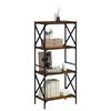 vidaXL Βιβλιοθήκη 4 Επιπέδων Καπνιστή Δρυς 59x35x132 εκ. Επεξεργ. Ξύλο