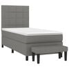 vidaXL Κρεβάτι Boxspring με Στρώμα Σκούρο Γκρι 100x200 εκ. Υφασμάτινο