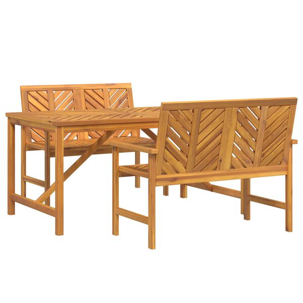 vidaXL Σέτ φαγητού για κήπο 3 pcs Καφέ 150 x 90 x 74 cm