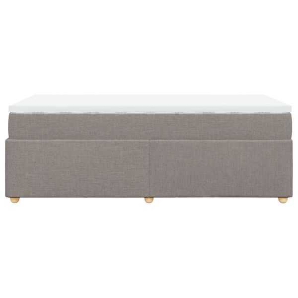 vidaXL Κρεβάτι Boxspring με Στρώμα Taupe 90x200 εκ. Υφασμάτινο