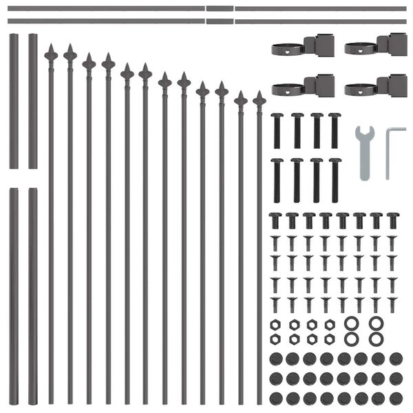 vidaXL Φράχτης Κήπου Γκρι 170 x 100 εκ.