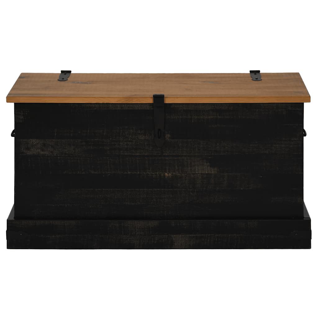 vidaXL Σεντούκι αποθήκευσης HALDEN Μαύρο 91x48x47cm Στερεό ξύλο πεύκου