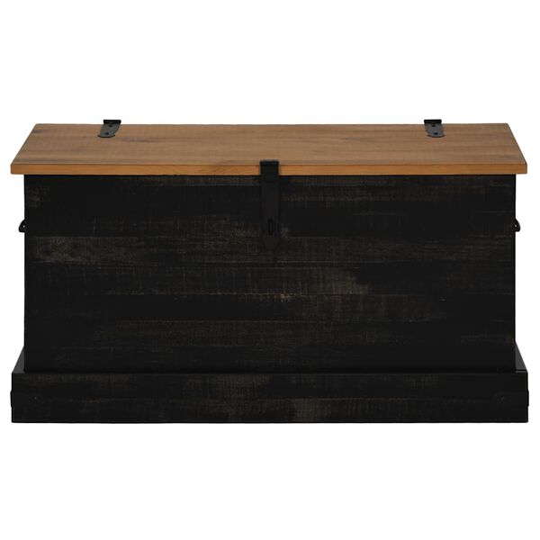 vidaXL Σεντούκι αποθήκευσης HALDEN Μαύρο 91x48x47cm Στερεό ξύλο πεύκου