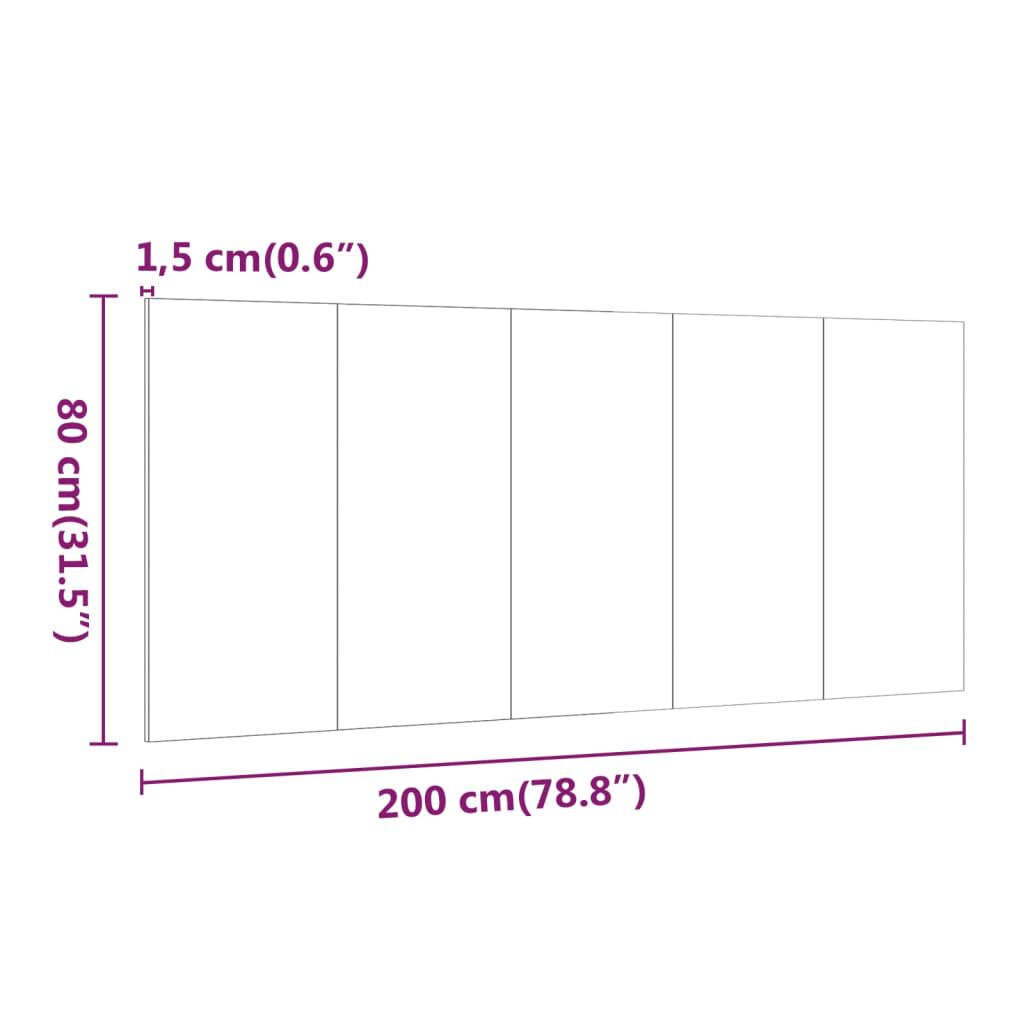 vidaXL Κεφαλάρι Κρεβατιού Λευκό 200x1,5x80 εκ. από Επεξεργασμένο Ξύλο