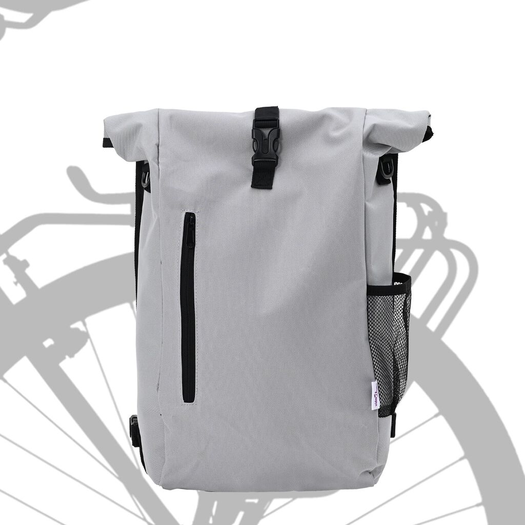 vidaXL Τσάντα Ποδηλάτου για Ράγες 20 L Γκρι 31x13x58 εκ.