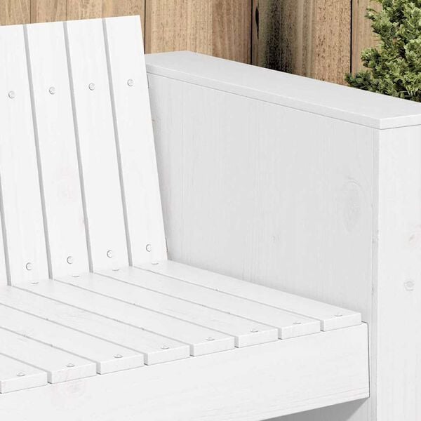 vidaXL Καναπές Κήπου Λευκό 134 x 60 x 62 cm Μασίφ ξύλο πεύκου