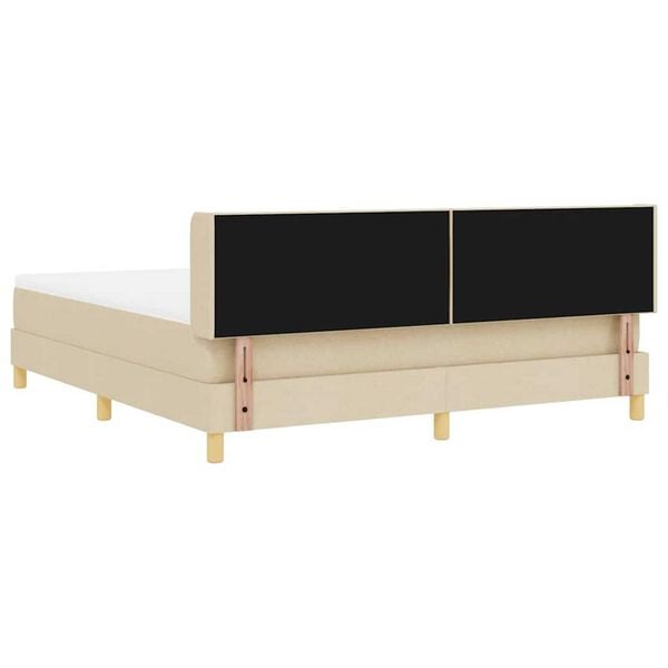 vidaXL Κρεβάτι με Ελατήρια με στρώμα Κρεμ 180 x 200 cm ύφασμα