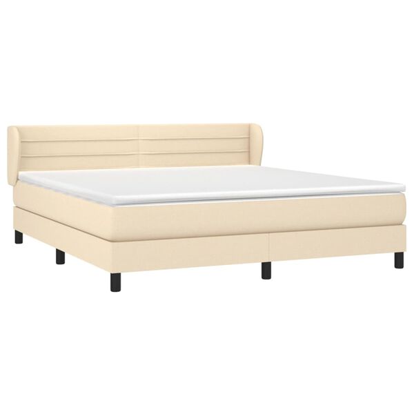 vidaXL &Kappa;&rho;&epsilon;&beta;ά&tau;&iota; Boxspring &mu;&epsilon; &Sigma;&tau;&rho;ώ&mu;&alpha; &Kappa;&rho;&epsilon;&mu; 180x200 &epsilon;&kappa;. &Upsilon;&phi;&alpha;&sigma;&mu;ά&tau;&iota;&nu;&omicron;