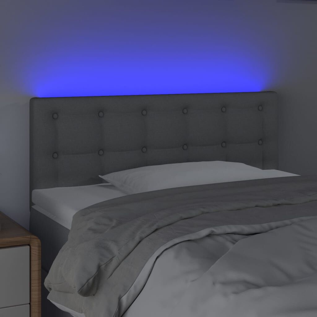 vidaXL Κεφαλάρι Κρεβατιού LED Ανοιχτό Γκρι 80x5x78/88 εκ. Υφασμάτινο