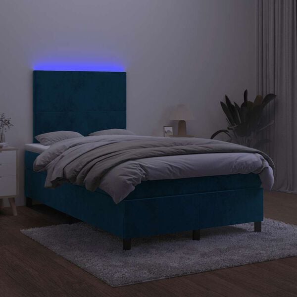vidaXL &Kappa;&rho;&epsilon;&beta;ά&tau;&iota; Boxspring &mu;&epsilon; &Sigma;&tau;&rho;ώ&mu;&alpha; & LED &Sigma;&kappa;. &Mu;&pi;&lambda;&epsilon; 120x200&epsilon;&kappa;. &Beta;&epsilon;&lambda;&omicron;ύ&delta;&iota;&nu;&omicron;