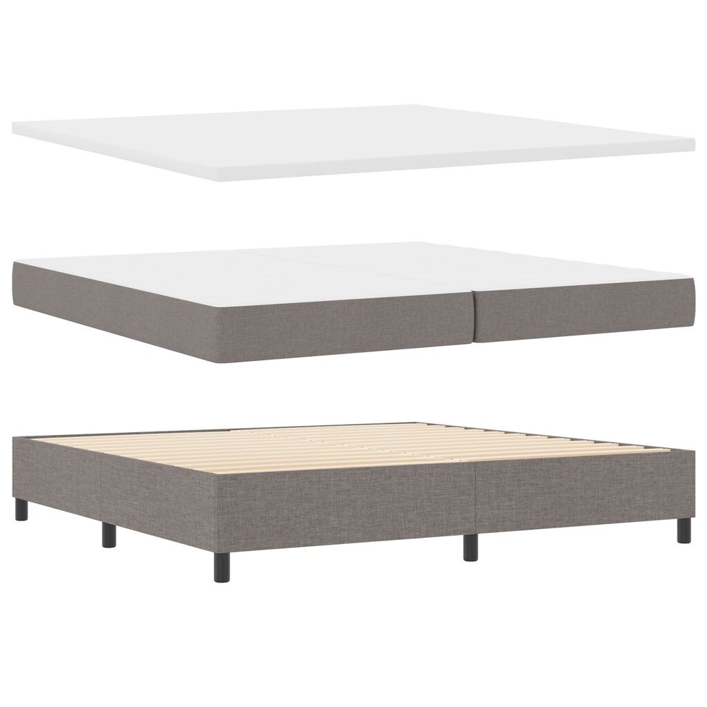 κρεβάτι Box Spring με στρώμα & LED Taupe 200x200 εκ. Υφασμάτινο