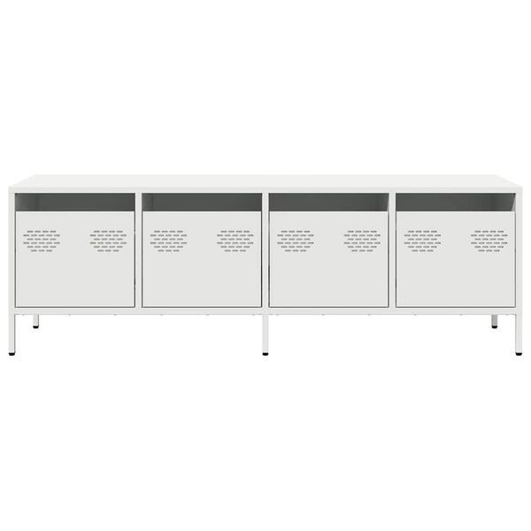 vidaXL Έπιπλο Τηλεόρασης Λευκό 135x39x43,5 εκ. Ατσάλι Ψυχρής Έλασης