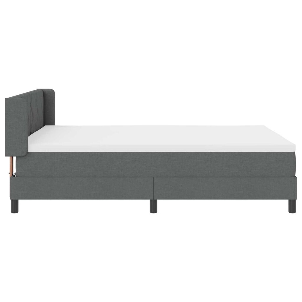 vidaXL Κρεβάτι Box Spring με Στρώμα Σκούρο Γκρι 140x200 εκ. Ύφασμα