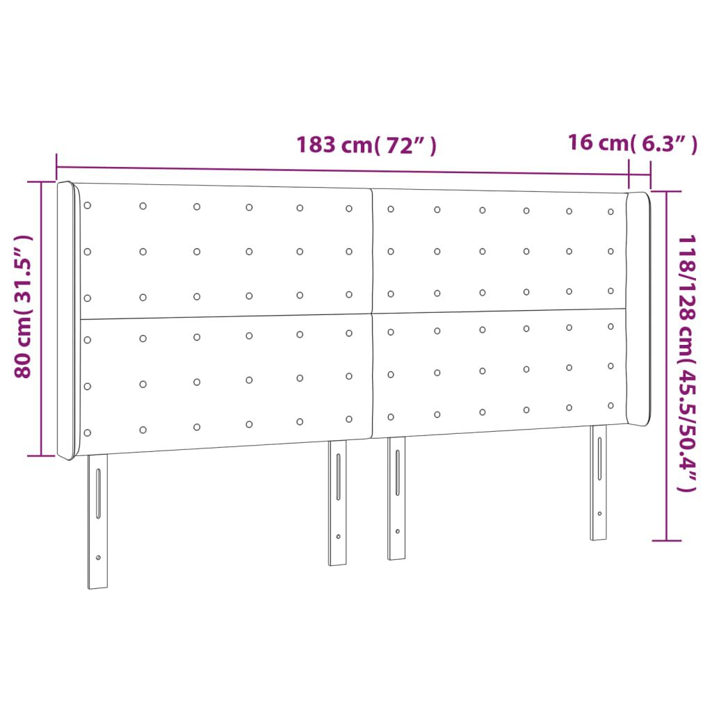 vidaXL Κεφαλάρι με Πτερύγια Μπλε 183x16x118/128 εκ. Υφασμάτινο
