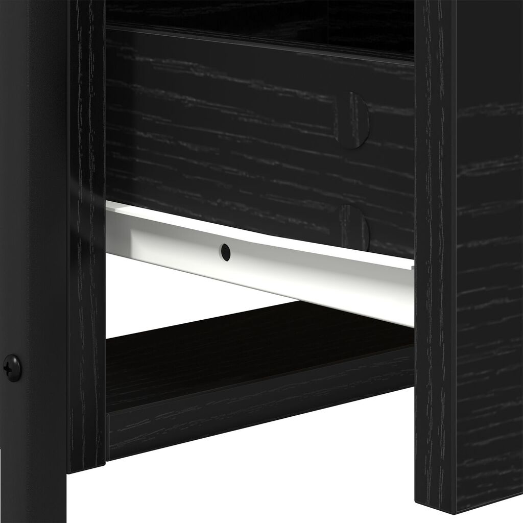 vidaXL Κομοδίνο με συρτάρι Μαύρη δρυς 44 x 45 x 60 εκ