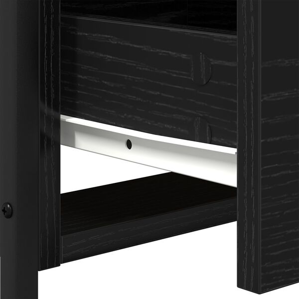 vidaXL Κομοδίνο με συρτάρι Μαύρη δρυς 44 x 45 x 60 εκ