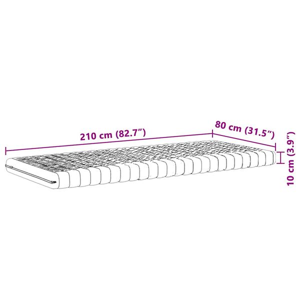 vidaXL Στρώμα Αφρού 7 Ζωνών Σκληρότητα 20 ILD Λευκό 80x210 εκ.