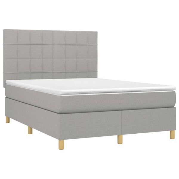 vidaXL &Kappa;&rho;&epsilon;&beta;ά&tau;&iota; Boxspring &mu;&epsilon; &Sigma;&tau;&rho;ώ&mu;&alpha; & LED &Alpha;&nu;.&Gamma;&kappa;&rho;&iota; 140x200&epsilon;&kappa;. &Upsilon;&phi;&alpha;&sigma;&mu;ά&tau;&iota;&nu;&omicron;
