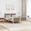 vidaXL Σκελετός Κρεβατιού Taupe 140 x 190 cm Στερεά ξυλεία πεύκου