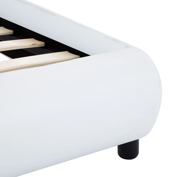 vidaXL Πλαίσιο Κρεβατιού με LED Λευκό 120x200 εκ. από Συνθετικό Δέρμα