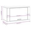 vidaXL Παπουτσοθήκη Επιτοίχια Γκρι Σκυρ. 70x35x38 εκ. Επεξεργ. Ξύλο