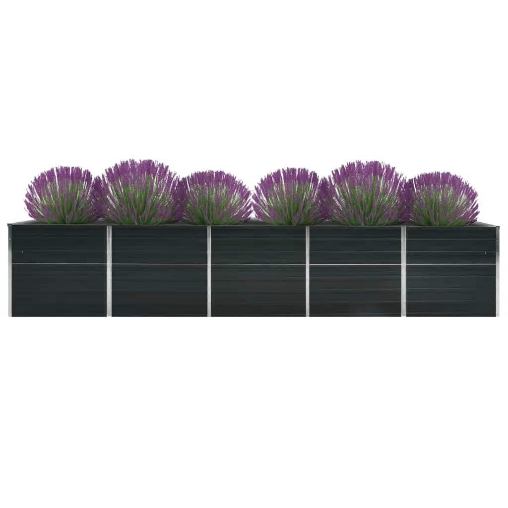 vidaXL Ζαρντινιέρα Υπερυψωμένη Ανθρακί 400x80x77 εκ. Γαλβαν. Χάλυβας