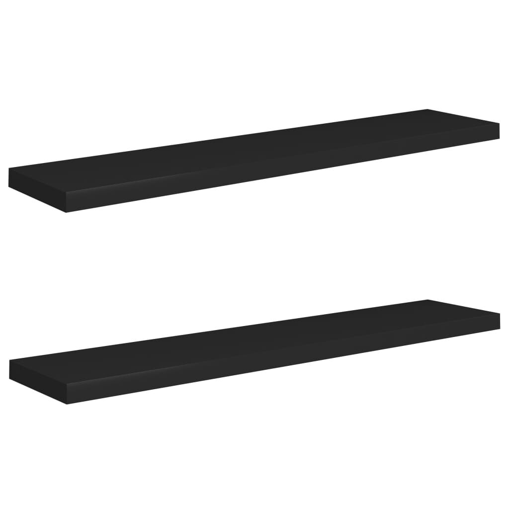 vidaXL Ράφια Τοίχου 2 τεμ. Μαύρα 120x23,5x3,8 εκ. MDF