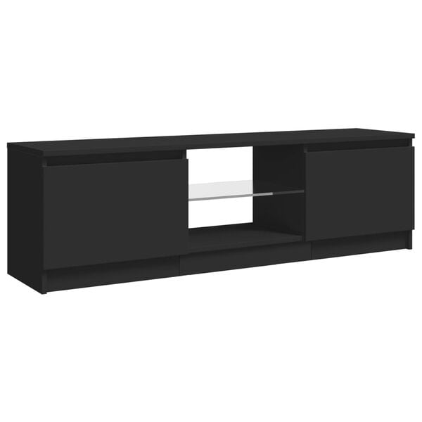 vidaXL Έπιπλο Τηλεόρασης με LED Μαύρο 120 x 30 x 36 εκ.