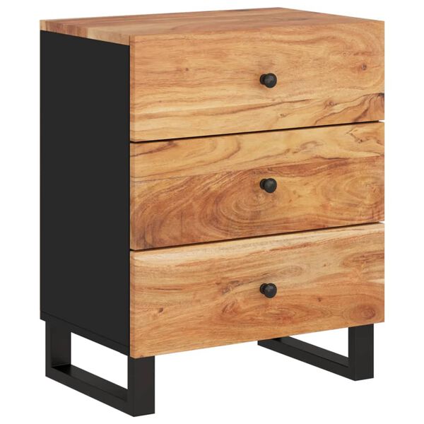vidaXL Κομοδίνο 50 x 33 x 62 εκ. Μασίφ Ξύλο Ακακίας & Επεξ. Ξύλο